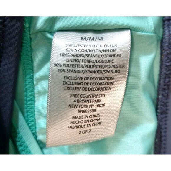 Free Country Womens Swim Shorts M Dark Gray Blue Side Pockets Lined - Picture 5 of 8